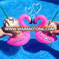 Mini Cute Red Flamingo Floating Inflatable Drink Can Holder Pool Bath Toys Party