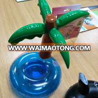 Good Price Inflatable palm tree cup holder pvc coconut tree cool floating drink holder for sale