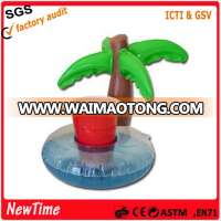 Custom pvc inflatable palm tree float cup holder cool new floating drink rafts.