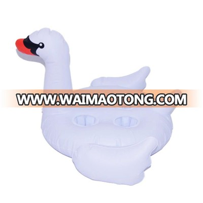 Summer Swimming Pool Inflatable Floating Swan Four Drink Cup Holder