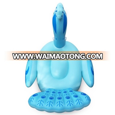 Summer season air mat inflatable Blue Peacock float for swimming buoy