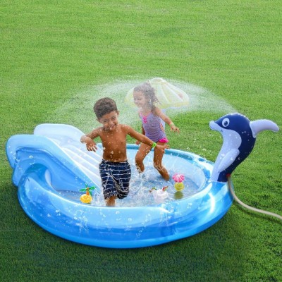 Factory selling children's pool with slide customized hot sale kids children swimming inflatable pool jrt pool